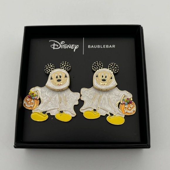BaubleBar Disney MICKEY MOUSE Halloween Earrings Ghost Costume Trick Or Treat - Picture 1 of 3